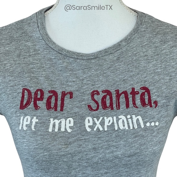 NEXT ERA - Dear Santa, Let Me Explain - Gray Graphic Christmas Fitted T-Shirt - Picture 3 of 12